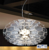 【卡罗】米兰艺术简约现代餐厅卧室吊灯【水立方蜂巢】透明款