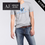 5折正品意大利大牌阿玛尼Armani Jeans时尚休闲圆领男短袖T恤包邮