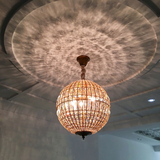 美式乡村吊灯客厅卧室餐厅灯具创意欧式田园北欧铁艺圆球水晶灯具