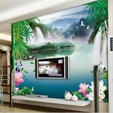 定制5D无缝大型定制壁画酒店客厅卧室电视沙发床头背景墙山水风景