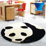 时尚黑白熊猫圆形地毯客厅茶几沙发地毯卧室床边地毯电脑椅地毯