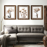 沙发背景墙现代简约欧式美式客厅花卉装饰画餐厅挂画壁画墙画三联
