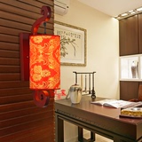 中式壁灯客厅LED仿古卧室床头灯酒店过道走廊羊皮灯古典墙壁灯