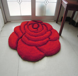 馨居3D立体玫瑰花地毯婚房卧室床边地毯玄关进门地毯