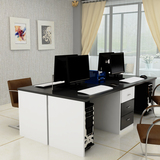 包邮简约双人电脑桌台式桌家用写字台2/4人办公桌椅组合双人书桌