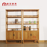 新中式老榆木免漆家具现货书架书柜置物架实木展示架茶叶架博古架