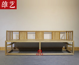 老榆木禅意罗汉床现代简约客厅三人沙发座椅免漆新中式实木沙发椅