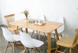 简约纯实木餐桌椅组合现代风格长方形餐桌酒店家具北欧原木饭桌子