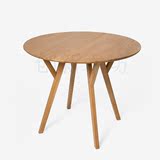现代圆形餐桌简约小户型实木黑胡桃木色大圆桌北欧风格餐桌椅组合