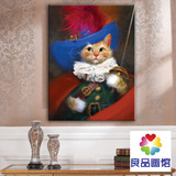 个性油画猫咪无框画装饰画壁画挂画墙画背景墙玄关餐厅咖啡厅客厅