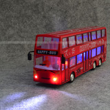电动巴士玩具 双层语音大巴士 公共汽车模型玩具 自动行驶公交车