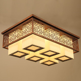 新中式古典铜色铁艺4 6 9头客厅卧室餐厅饭店房间酒店工程吸顶灯