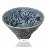 二手古董古玩 老瓷器清中期青花盆摆件 陶瓷鲤鱼碗 掌柜收藏多年