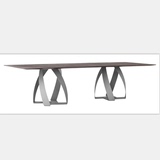 北欧简约实木会议桌创意个性几何书桌金属长方形职员办公桌长桌
