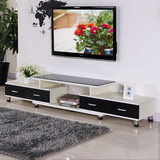新品 钢化玻璃电视柜简约 伸缩木质电视机柜现代组合时尚环保