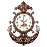 北极星地中海船舵石英挂钟客厅静音舵手钟表创意欧式复古时钟大号