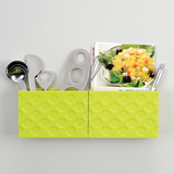 日本进口冰箱收纳盒厨房塑料储物盒长方形冰箱贴整理盒子磁铁吸附