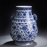 景德镇陶瓷器花瓶高档仿古手绘青花陶瓷摆件装饰收藏工艺品