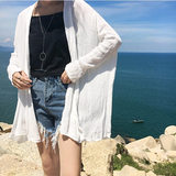 夏季女装韩国ulzzang原宿bf风防晒衣披肩外套开衫薄款中长款衬衫