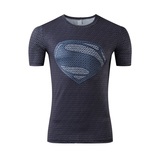 复仇者联盟美国队长蝙蝠侠超人长袖T恤男运动紧身衣上衣 薄款包邮