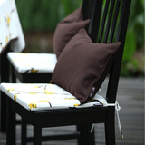 汉尚 植物花卉全棉加厚椅垫坐垫沙发垫子可拆洗座垫纯色简约中式