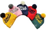 秋冬季儿童帽子男童套头帽潮酷日本字母雪帽针织球球韩国暖毛线帽