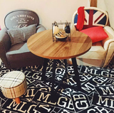 欧美潮牌简约个性长方形沙发瑜伽地垫客厅茶几卧室床边地毯可定制