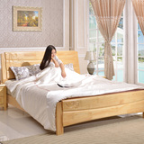 简约现代全实木床1.8米松木床1.5m 成人双人大床储物高箱卧室婚床
