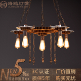 loft创意齿轮餐厅吊灯咖啡厅酒吧个性复古美式工业服装店铁艺灯具