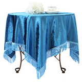 蓝色 欧式高档时尚奢华简约现代风格方形台布圆桌布西餐桌布布艺