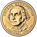 2007年美国首枚1美元硬币总统纪念币 华盛顿 自由女神 全新保真
