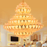 酒店工程水晶灯 金色大气客厅圆形别墅吊灯 现代餐厅书房卧室灯具