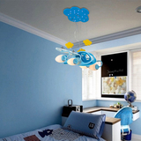 大气护眼飞机灯儿童房吊灯创意卡通可爱LED卧室灯具男孩房间灯饰