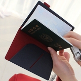 韩国正品 Fenice 皮革绒面撞色短款旅行机票护照夹|护照套 多色