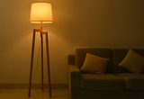 欧美LED创意木艺客厅落地灯 卧室实木新中式三脚架