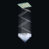 方形LED楼梯间吊线水晶灯复式楼水晶灯现代简约水晶吊灯客厅卧室