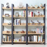 宜家货架书架置物架简易客厅创意隔板简约钢木书架组合展示架书柜