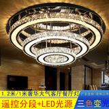 客厅水晶吸顶灯圆形led不锈钢圆环形餐厅现代简约酒店大厅客房灯