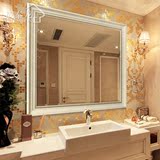 成泰龙 欧式仿古浴室镜卫浴镜壁挂复古卫生间镜子梳妆镜厕所银镜