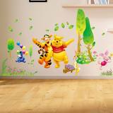 可爱卡通维尼小熊儿童房自粘墙贴纸幼儿园教室墙壁装饰贴画可移除