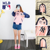 正品代购2016春秋MLB棒球服男夹克外套小人卡通情侣装NY棒球衫女