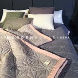 美式风格绗缝床盖 全棉纯色床单床罩 北欧极简时尚床品