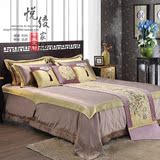 中式古典奢华床上用品复古宫廷风贡缎高档多件套别墅软装家纺床品