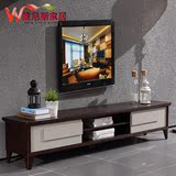 简约现代北欧电视柜组合家具黑胡桃木色经济小户型客厅电视柜定制