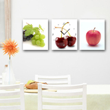 水果挂钟 餐厅休闲会所装饰画无框画壁画挂画三联画现代水果静物