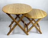 楠竹可折叠餐桌椅/竹茶几/一桌四椅/学习实木小方桌圆桌/便携式桌