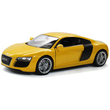 Welly威利1:24奥迪Audi R8 合金玩具汽车模型仿真车模黄色收藏