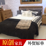 北欧宜家全实木床简约现代橡木床1.5m 1.8米双人床卧室婚床日式床