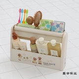 韩国进口化妆品收纳盒塑料双层桌面收纳架储物盒整理盒卫浴置物架