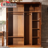 实木衣柜现代简约多功能卧室整体板式2门3门4门成品大小储物家具